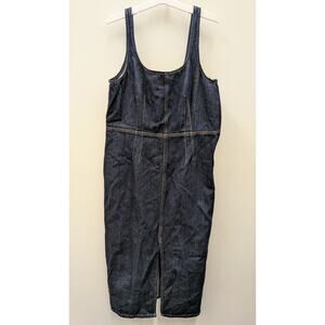 Future Collective Denim Midi Dress Women’s Size M Dark Wash Sleeveless Bodycon